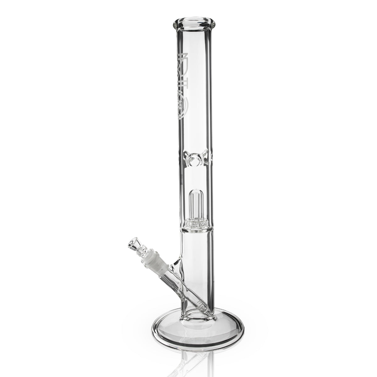BIO Glass | Showerhead Percolator Straight Water Pipe | 18" - 14mm - Various Colors Glass Bong Biohazard Inc White  