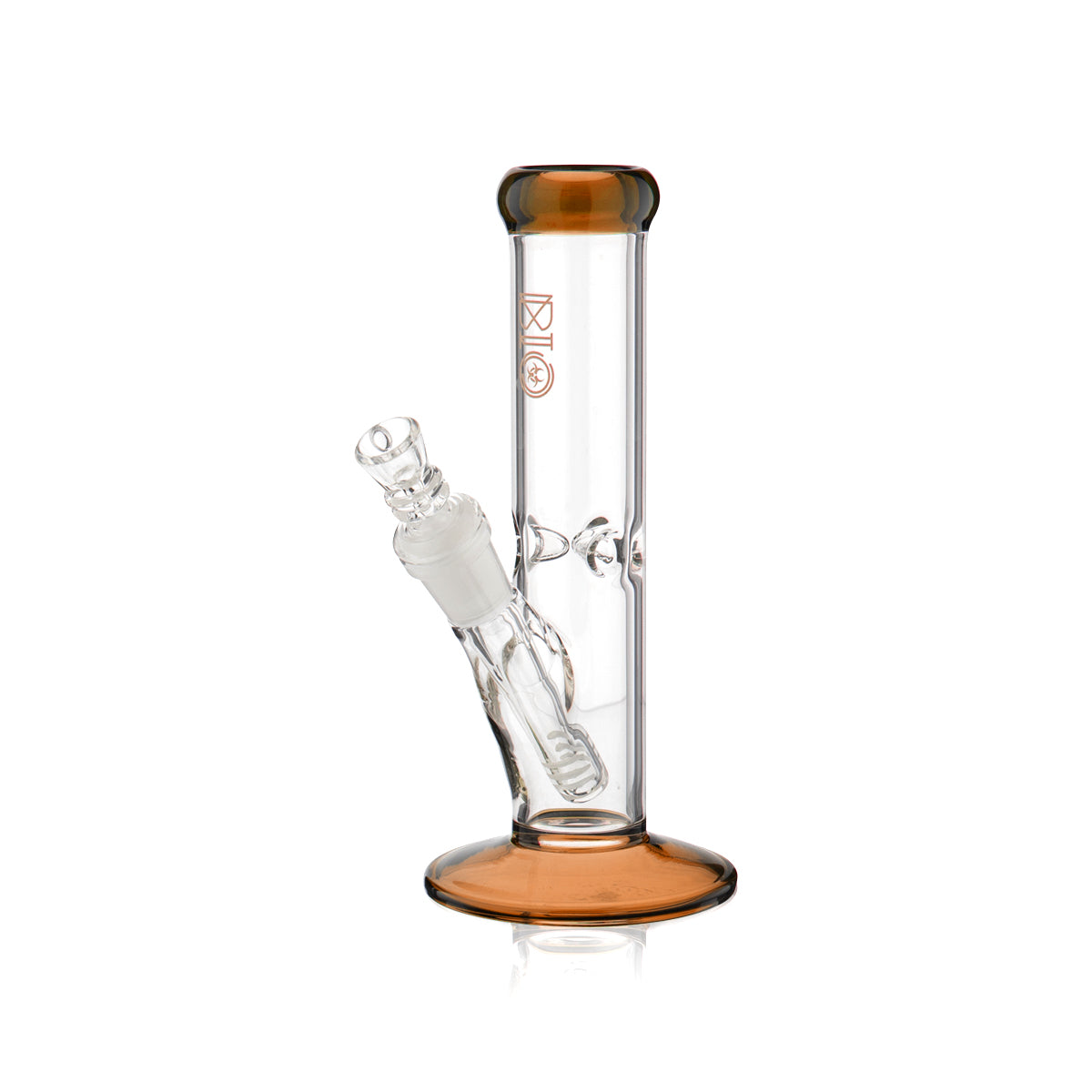 BIO Glass | Straight Water Pipe | 8" - 14mm - Various Colors Glass Bong Biohazard Inc Amber  
