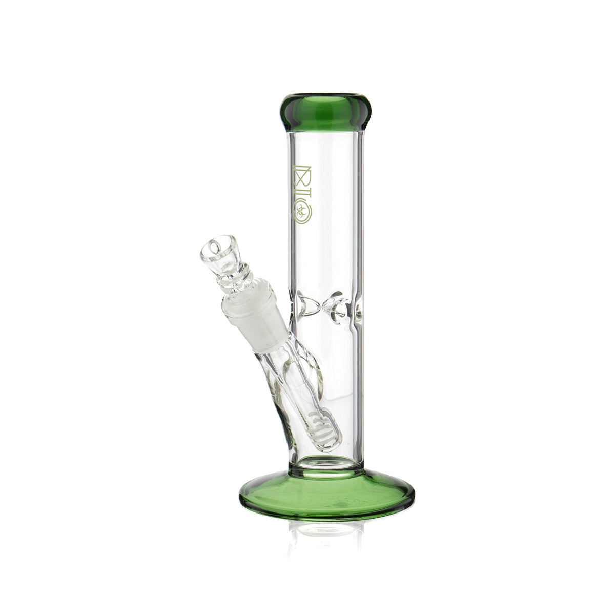 BIO Glass | Straight Water Pipe | 8" - 14mm - Various Colors Glass Bong Biohazard Inc Green  