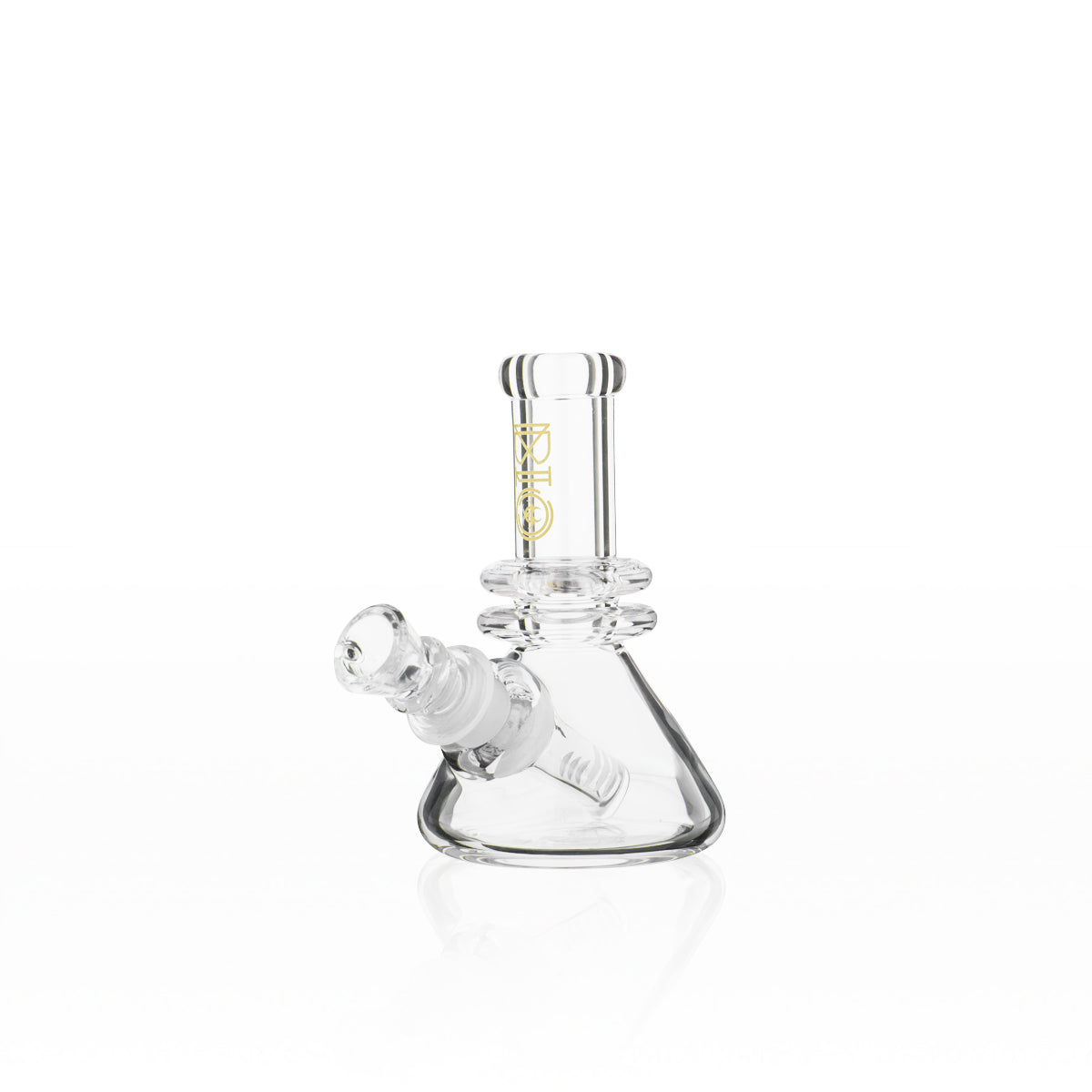 BIO Glass | Mini Heavy Duty Colored Logo Beaker Water Pipe | 5" - 14mm - Various Colors Glass Bong Biohazard Inc Gold  