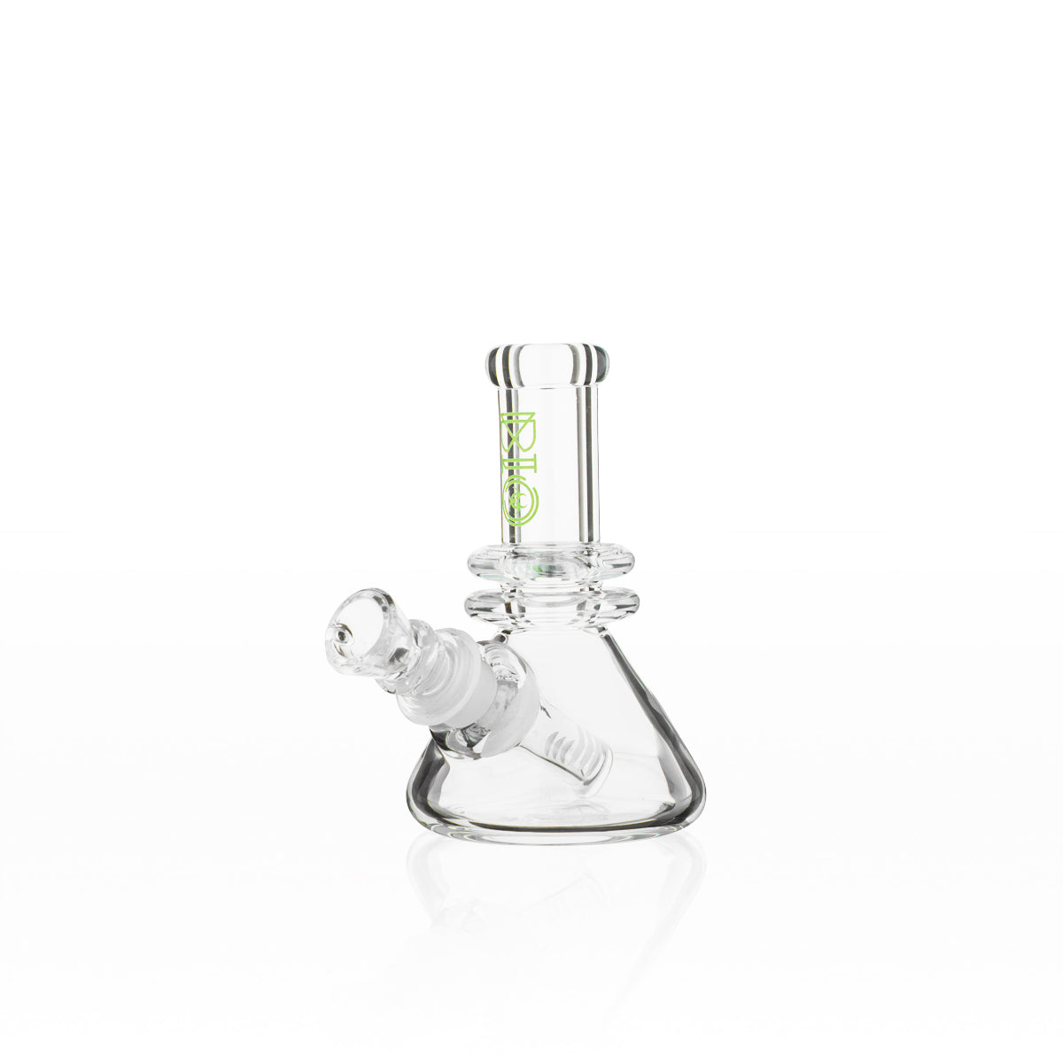 BIO Glass | Mini Heavy Duty Colored Logo Beaker Water Pipe | 5" - 14mm - Various Colors Glass Bong Biohazard Inc Green  