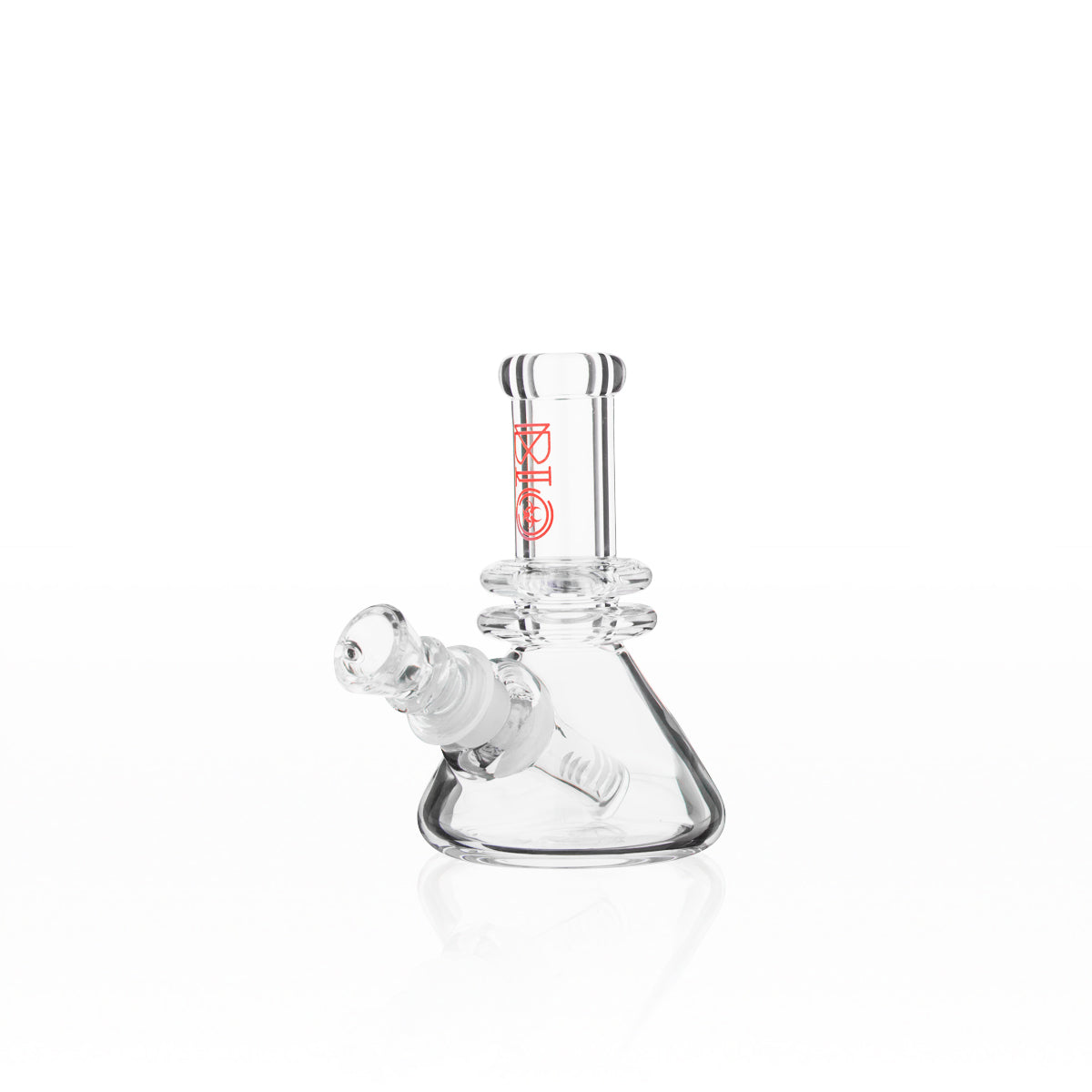 BIO Glass | Mini Heavy Duty Colored Logo Beaker Water Pipe | 5" - 14mm - Various Colors Glass Bong Biohazard Inc Red  