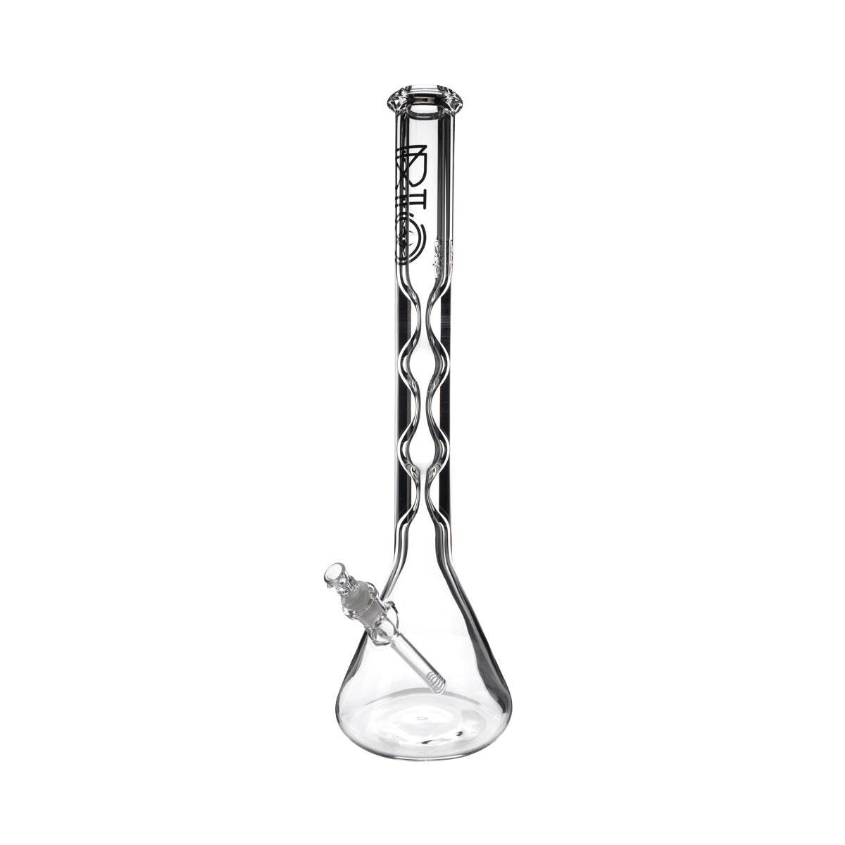 BIO Glass | Hourglass Beaker Water Pipe | 21.5" - 19mm - Various Colors Glass Bong Biohazard Inc Black  