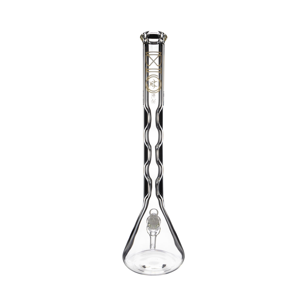 BIO Glass | Hourglass Beaker Water Pipe | 21.5" - 19mm - Various Colors Glass Bong Biohazard Inc   