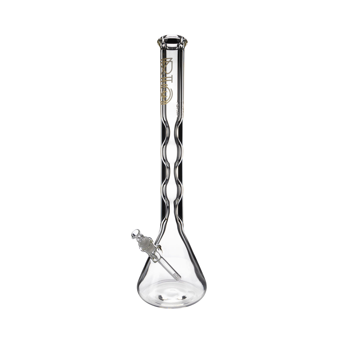 BIO Glass | Hourglass Beaker Water Pipe | 21.5" - 19mm - Various Colors Glass Bong Biohazard Inc Gold  