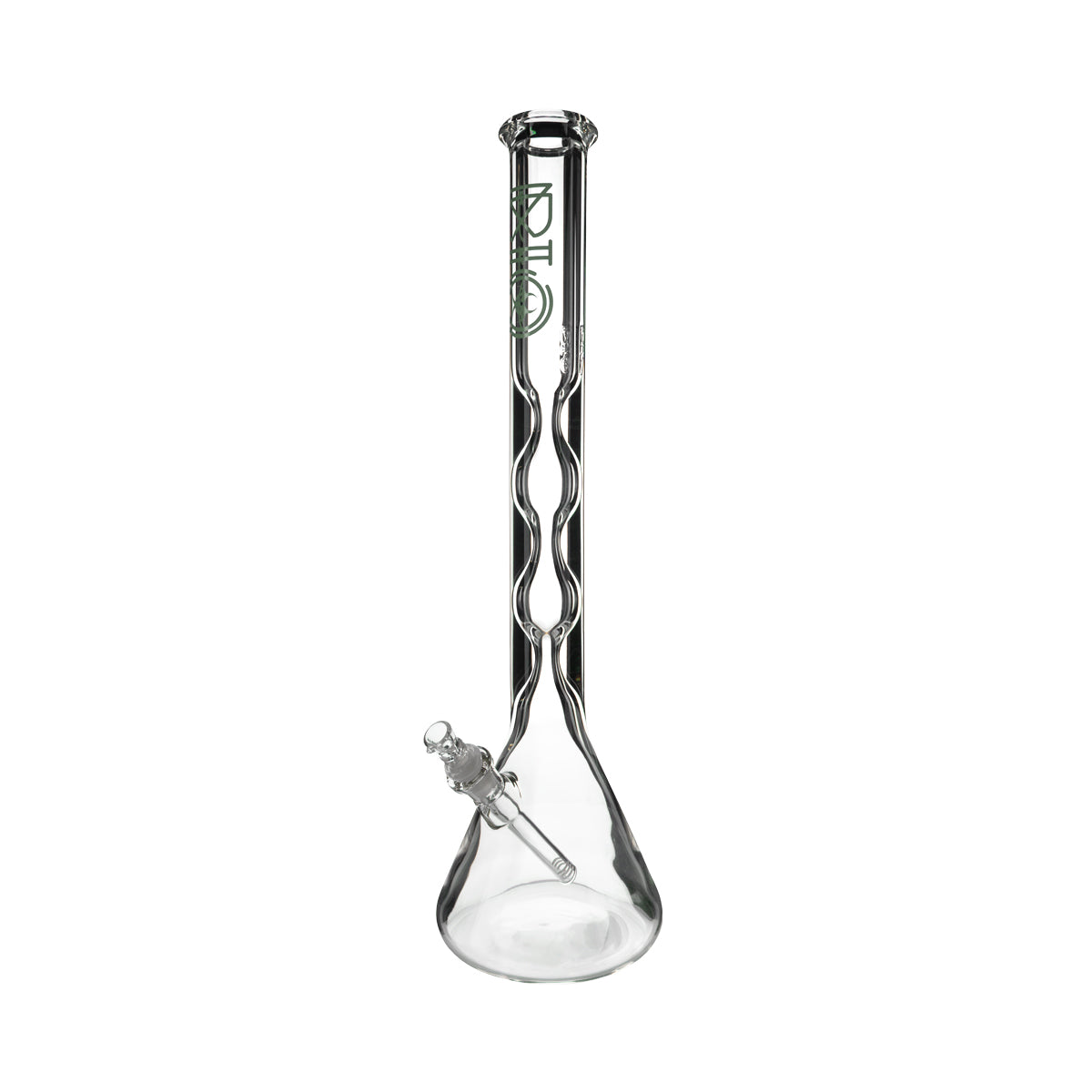 BIO Glass | Hourglass Beaker Water Pipe | 21.5" - 19mm - Various Colors Glass Bong Biohazard Inc Green  