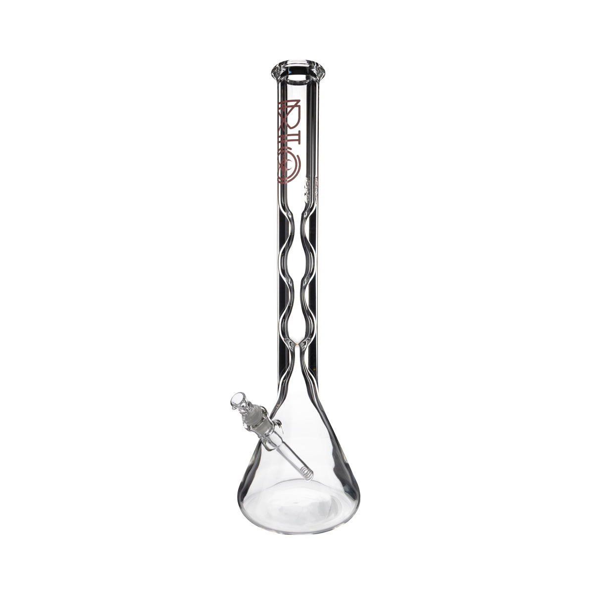 BIO Glass | Hourglass Beaker Water Pipe | 21.5" - 19mm - Various Colors Glass Bong Biohazard Inc Red  