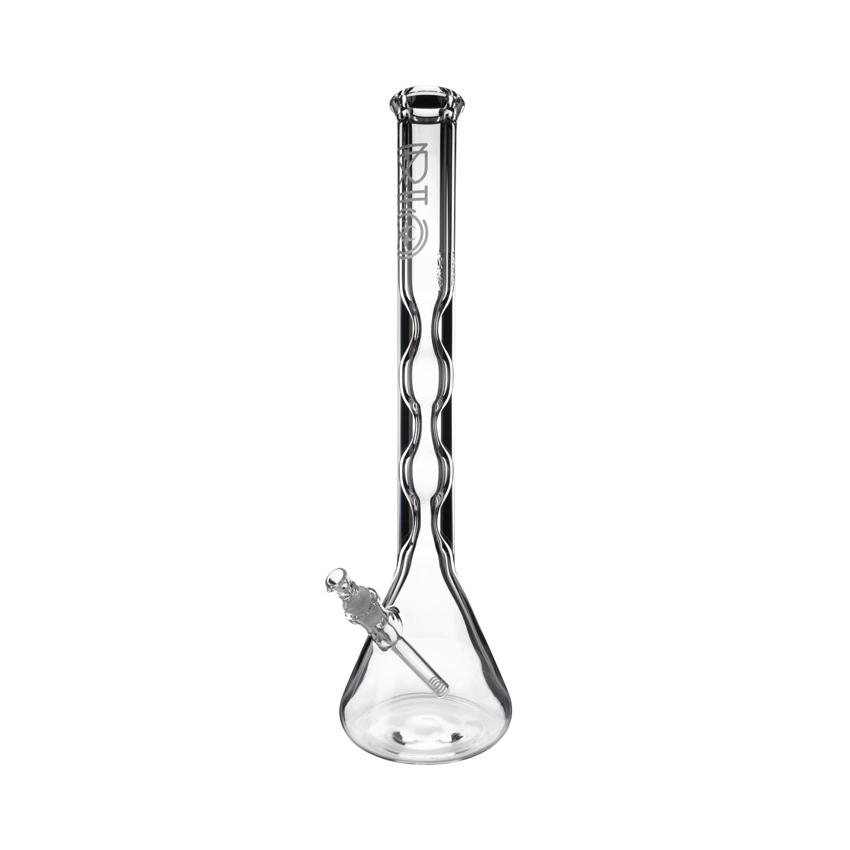 BIO Glass | Hourglass Beaker Water Pipe | 21.5" - 19mm - Various Colors Glass Bong Biohazard Inc Silver  