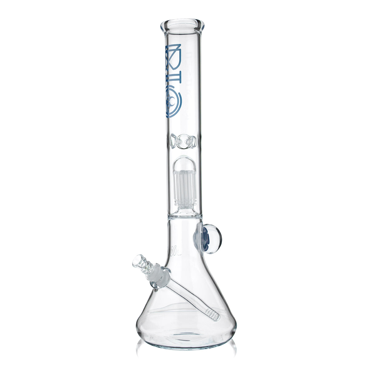 BIO Glass | Flower Marble 8-Arm Tree Percolator Beaker Water Pipe | 18" - 14mm - Various Colors Glass Bong Biohazard Inc Blue  