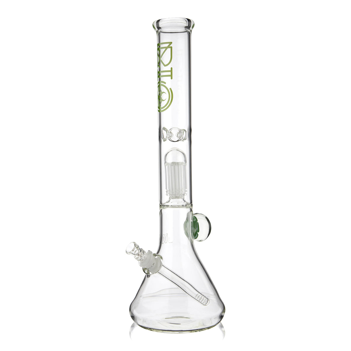 BIO Glass | Flower Marble 8-Arm Tree Percolator Beaker Water Pipe | 18" - 14mm - Various Colors Glass Bong Biohazard Inc Green  