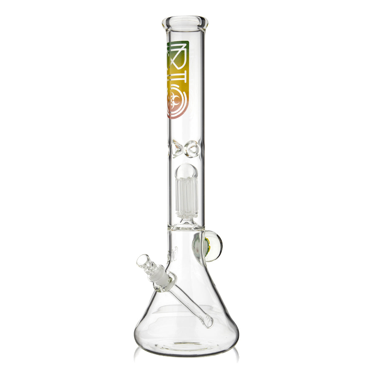 BIO Glass | Flower Marble 8-Arm Tree Percolator Beaker Water Pipe | 18" - 14mm - Various Colors Glass Bong Biohazard Inc Rasta  