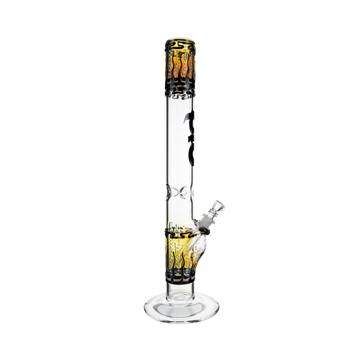 BIO Glass | Worked Color Straight Water Pipe | 18" - 14mm - Various Colors  Biohazard Inc   