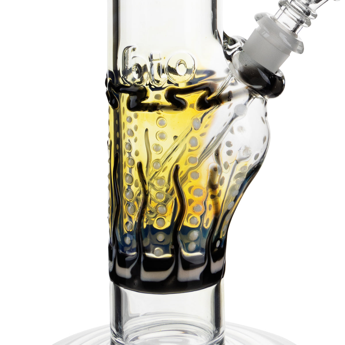 BIO Glass | Worked Color Straight Water Pipe | 18" - 14mm - Various Colors  Biohazard Inc   