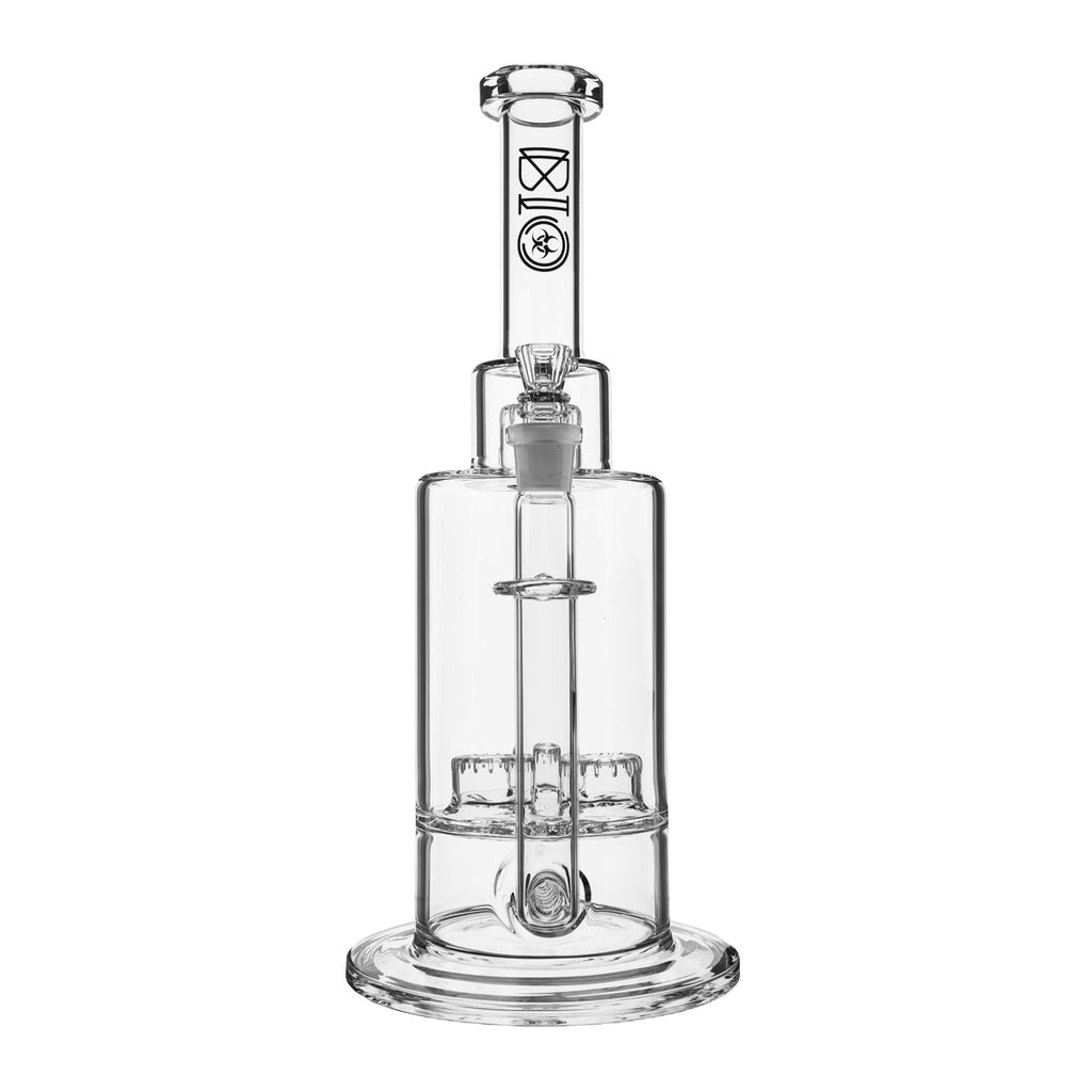 BIO Glass | Triple Updome Percolator Inline Stemless Water Pipe | 16"