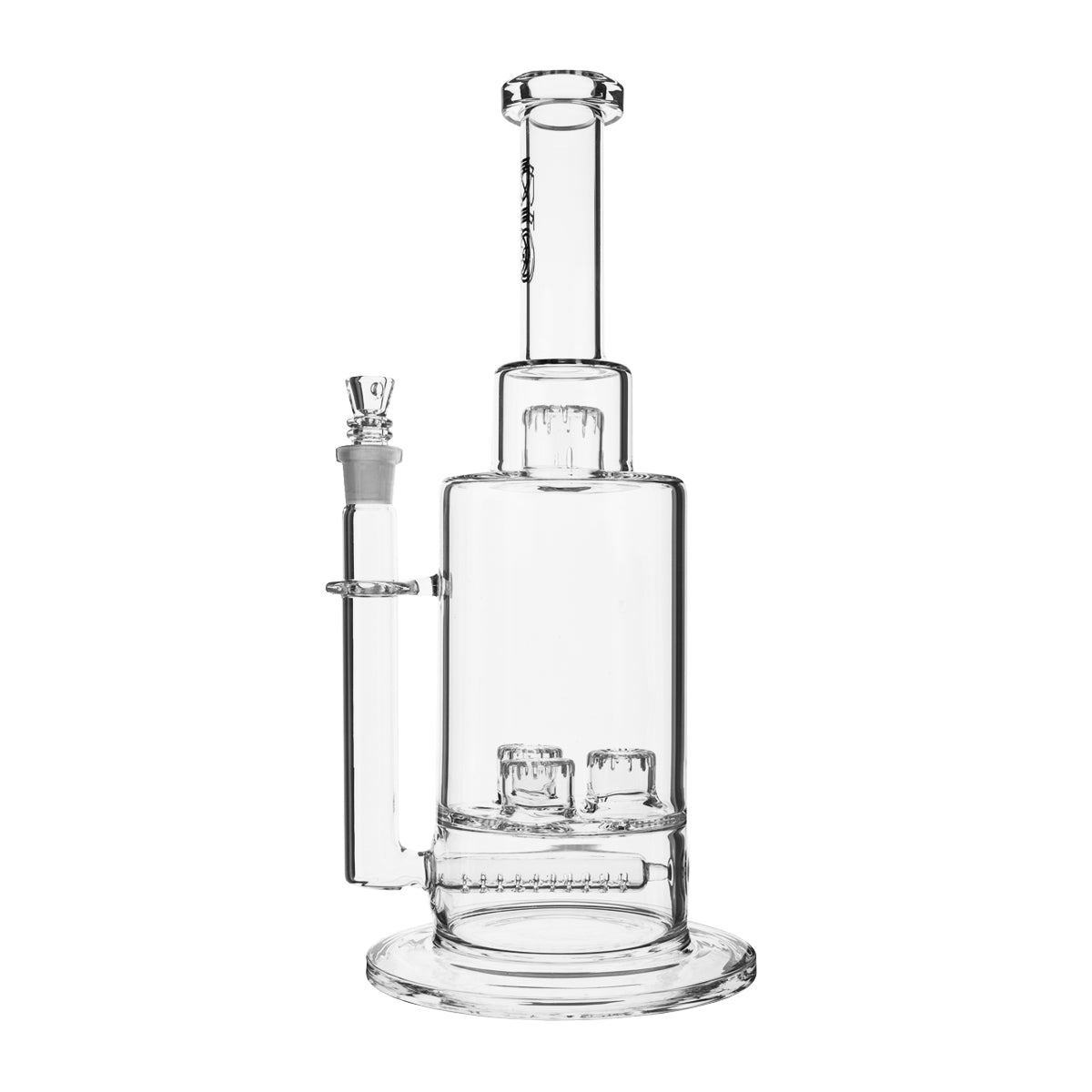 BIO Glass | Triple Updome Percolator Inline Stemless Water Pipe | 16" - 14mm - Various Colors Glass Bong Biohazard Inc   