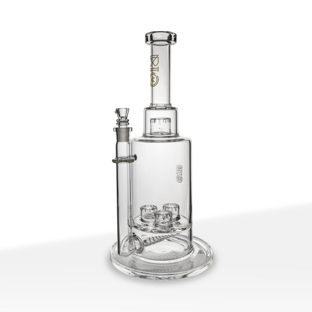 BIO Glass | Triple Updome Percolator Inline Stemless Water Pipe | 16"