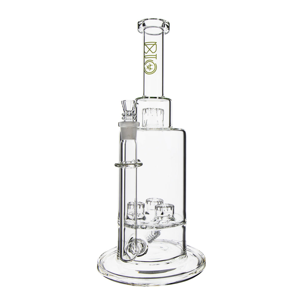 BIO Glass | Triple Updome Percolator Inline Stemless Water Pipe | 16"