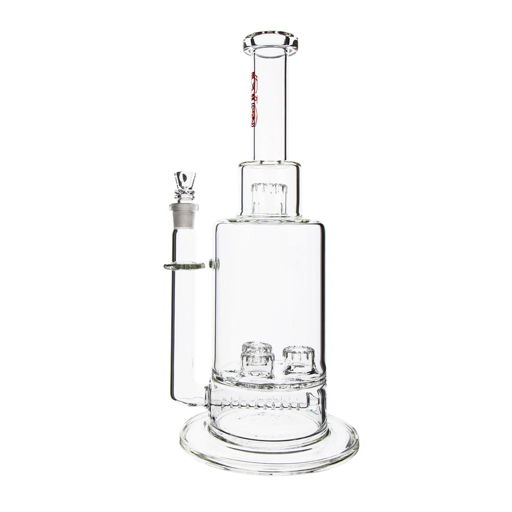 BIO Glass | Triple Updome Percolator Inline Stemless Water Pipe | 16"
