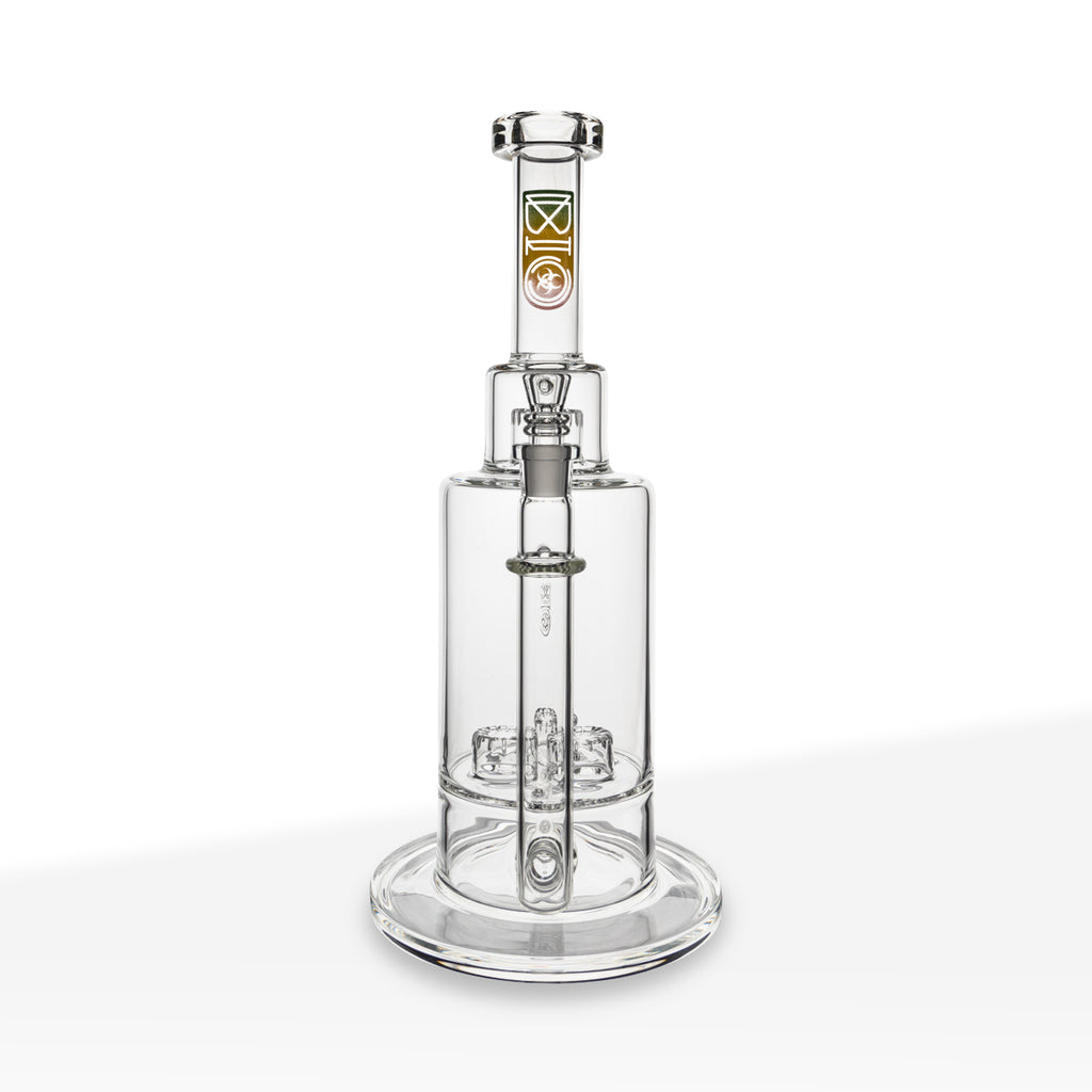 BIO Glass | Triple Updome Percolator Inline Stemless Water Pipe | 16"