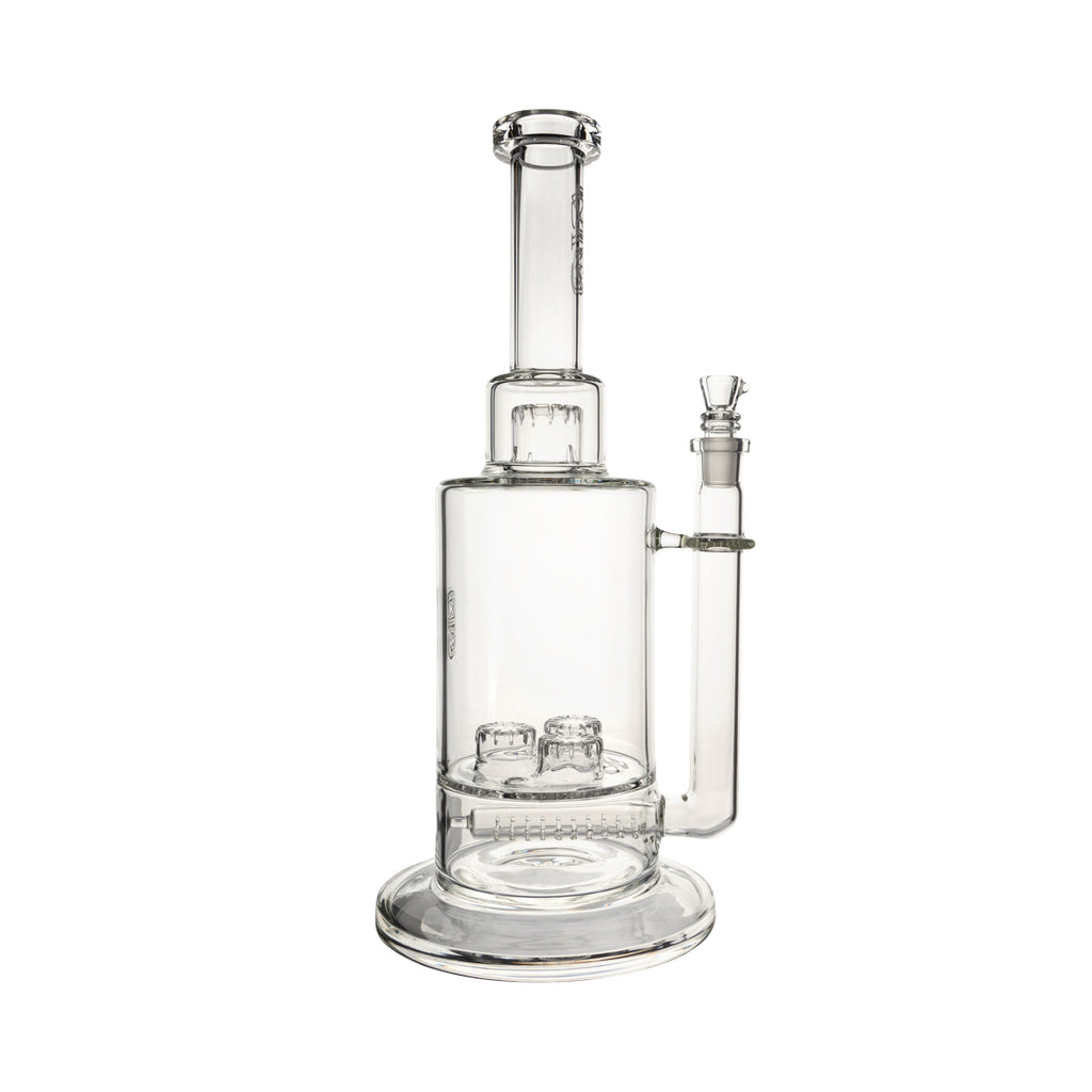 BIO Glass | Triple Updome Percolator Inline Stemless Water Pipe | 16"