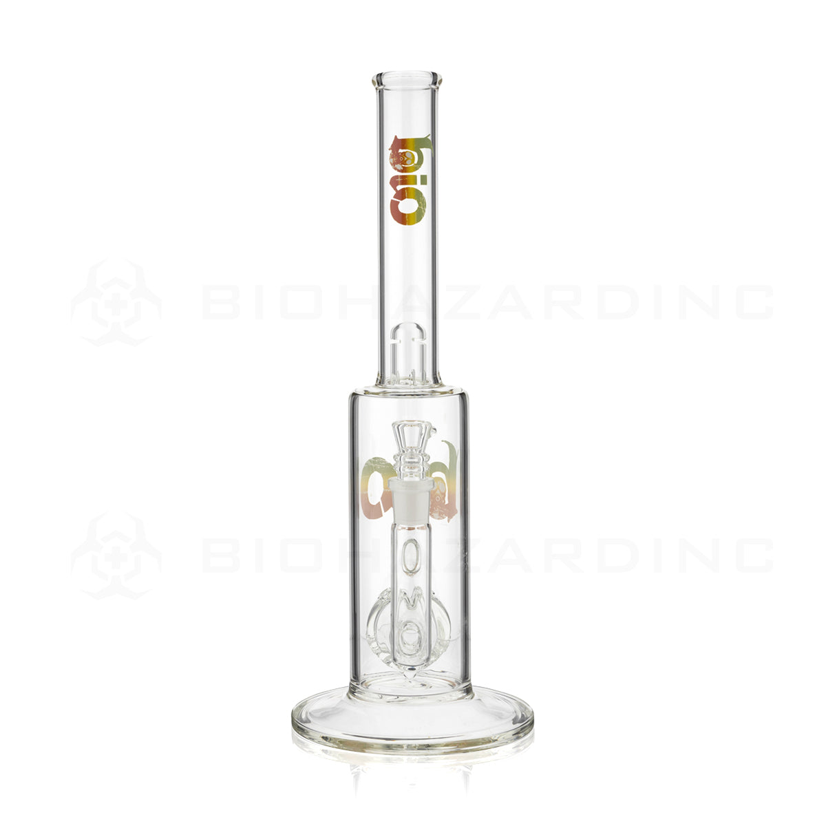 BIO Glass | Heart Percolator Straight Stemless Water Pipe | 16" - 14mm - Rasta  Biohazard Inc   
