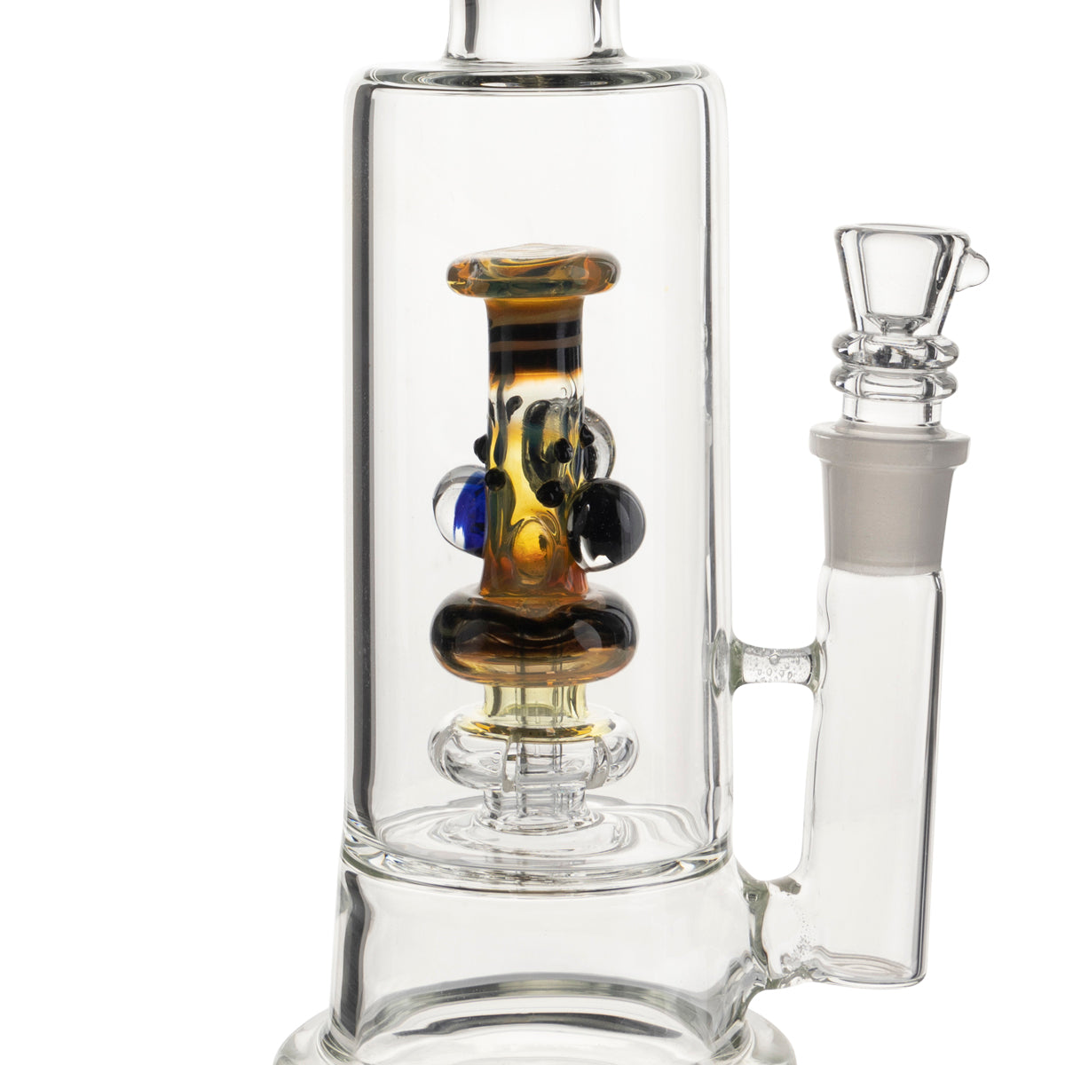 BIO Glass | Bong in a Bong Showerhead Percolator Stemless Water Pipe | 13" - 19mm - Various Colors Glass Bong Biohazard Inc   