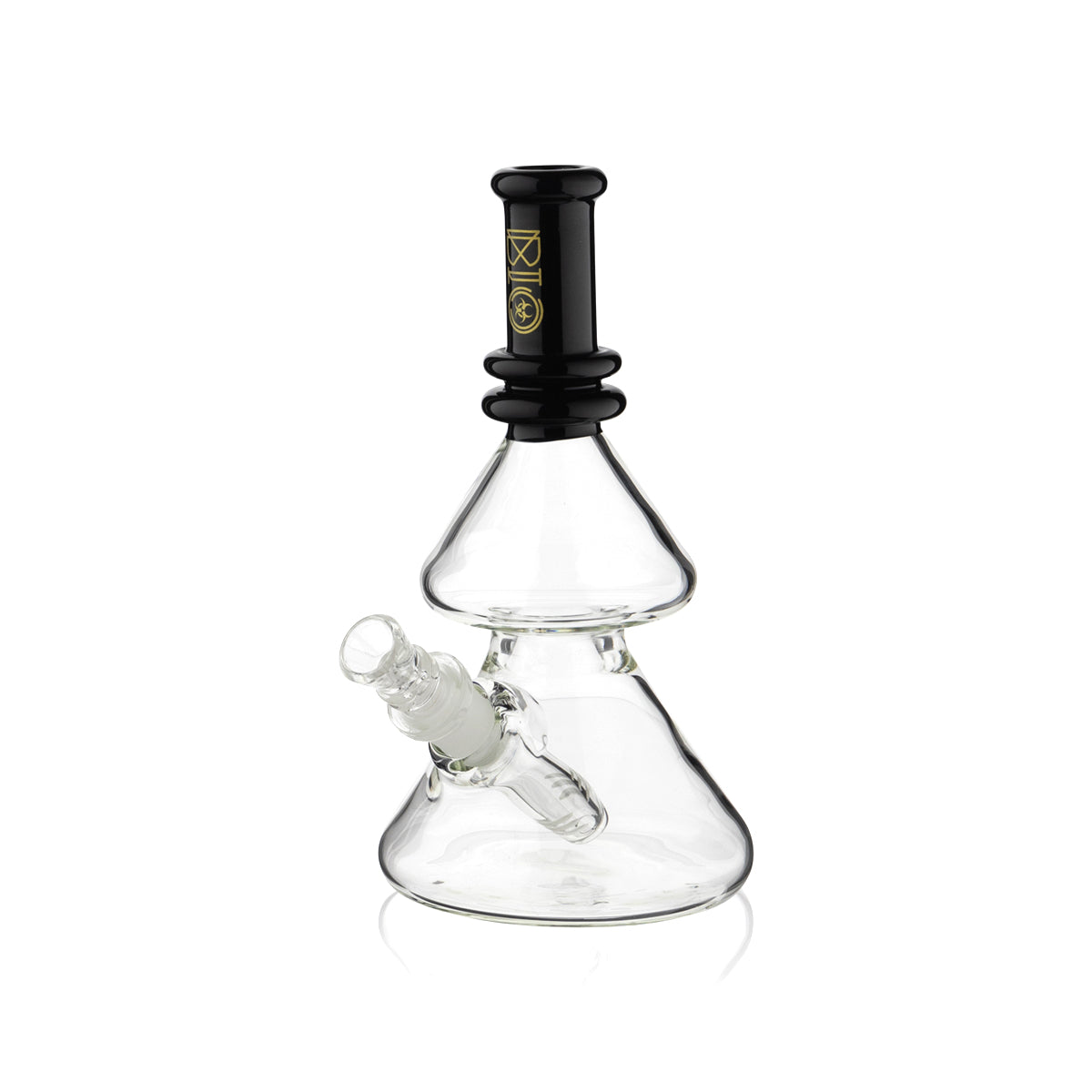 BIO Glass | Double Stacked Heavy Beaker Water Pipe | 8" - 14mm - Various Colors Glass Dab Rig Biohazard Inc Black  