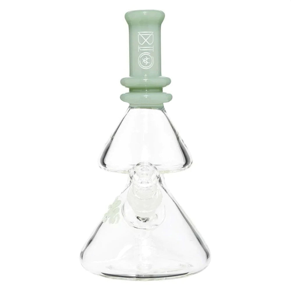 BIO Glass | Double Stacked Heavy Beaker Water Pipe | 8" - 14mm - Various Colors Glass Dab Rig Biohazard Inc   