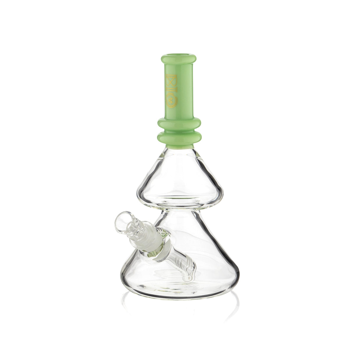 BIO Glass | Double Stacked Heavy Beaker Water Pipe | 8" - 14mm - Various Colors Glass Dab Rig Biohazard Inc Pastel Green  