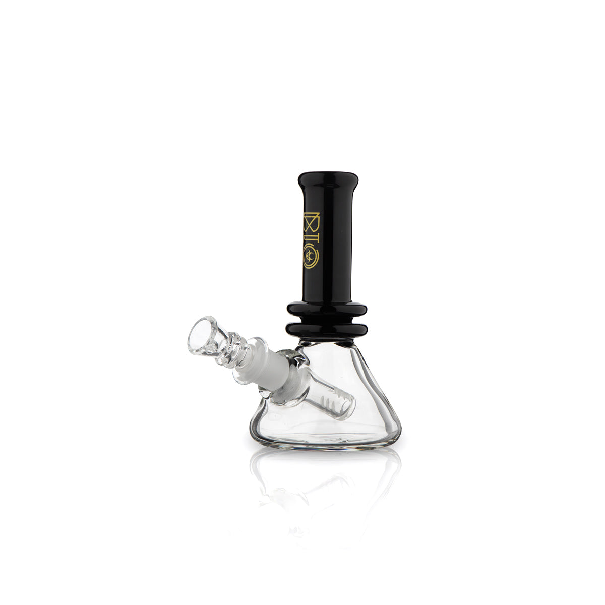 BIO Glass | Mini Heavy Duty Colored Neck Beaker Water Pipe | 5"  - 14mm - Various Colors Glass Bong Biohazard Inc Opaque Black  