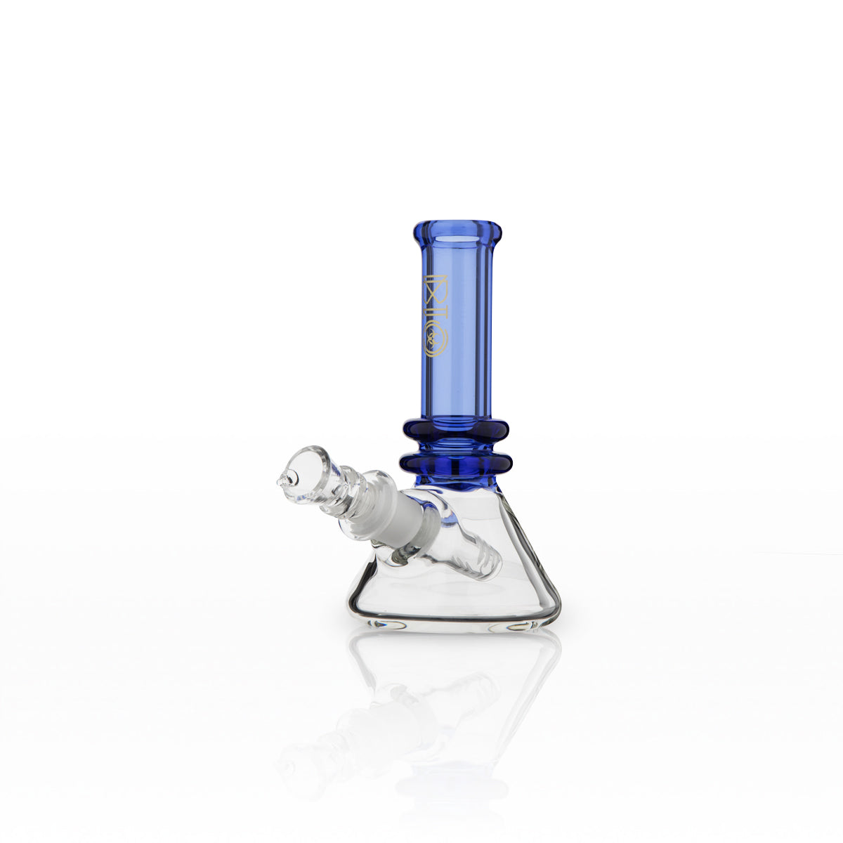 BIO Glass | Mini Heavy Duty Colored Neck Beaker Water Pipe | 5"  - 14mm - Various Colors Glass Bong Biohazard Inc Light Blue  