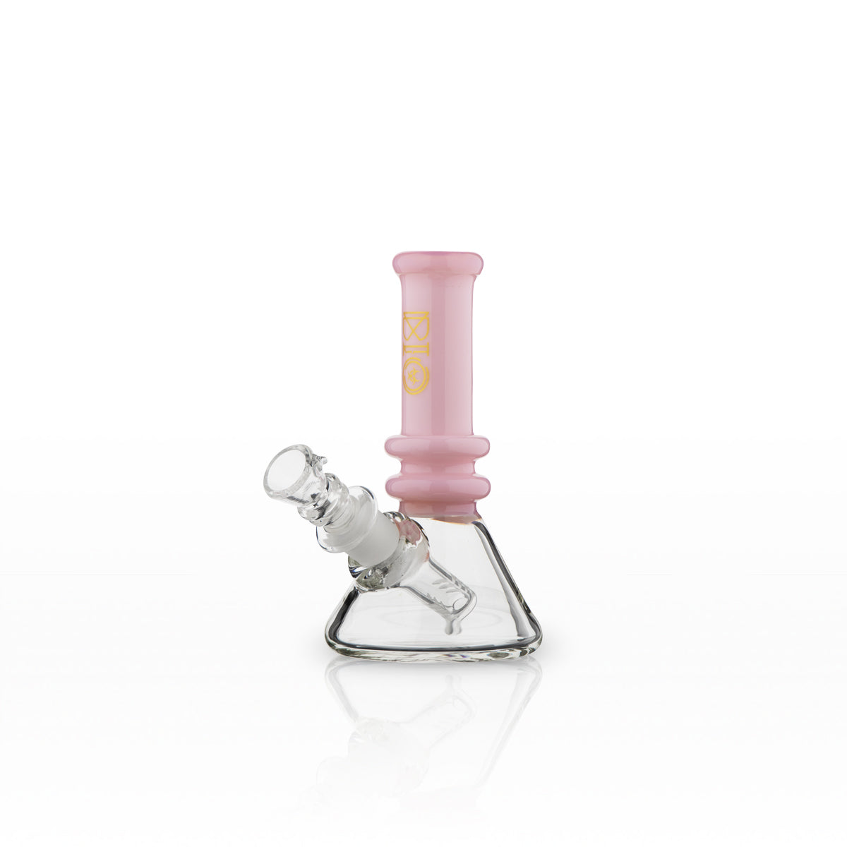 BIO Glass | Mini Heavy Duty Colored Neck Beaker Water Pipe | 5"  - 14mm - Various Colors Glass Bong Biohazard Inc Pastel Pink  