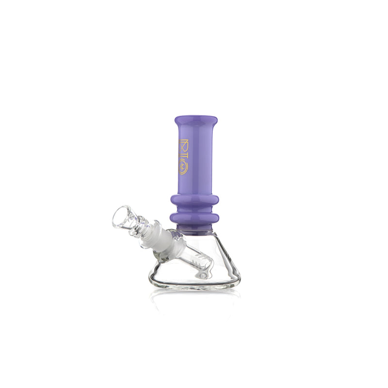 BIO Glass | Mini Heavy Duty Colored Neck Beaker Water Pipe | 5"  - 14mm - Various Colors Glass Bong Biohazard Inc Pastel Purple  