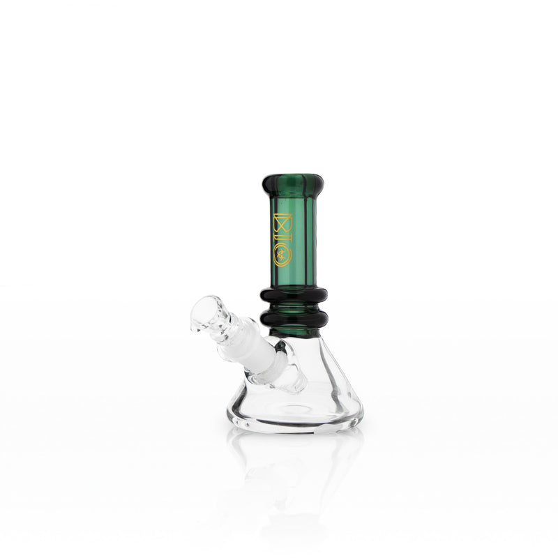 BIO Glass | Mini Heavy Duty Colored Neck Beaker Water Pipe | 5"  - 14mm - Various Colors Glass Bong Biohazard Inc Turquoise Green  