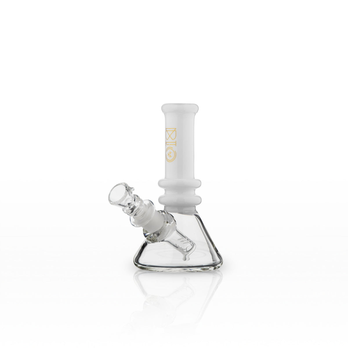 BIO Glass | Mini Heavy Duty Colored Neck Beaker Water Pipe | 5"  - 14mm - Various Colors Glass Bong Biohazard Inc White  