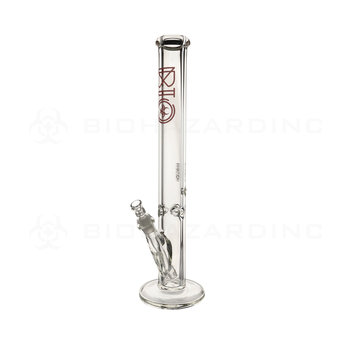 BIO Glass | Heavy Straight Water Pipe | 18" - 14mm - Various Colors Glass Bong Biohazard Inc Red  