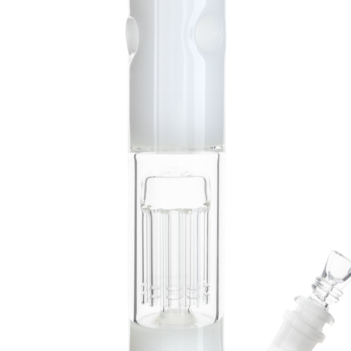 BIO Glass | Single Chamber 10-Arm Tree Percolator + Splash Guard Straight Water Pipe | 18" - 14mm - Various Colors Glass Bong Biohazard Inc   