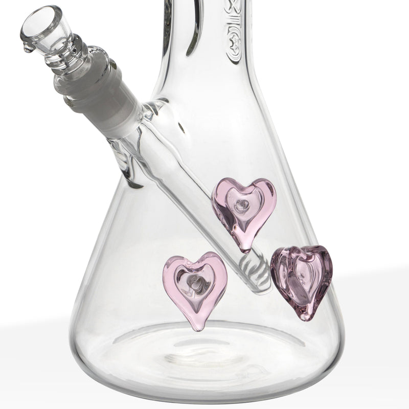 BIO Glass | Heart Detailed Bong | 12" - 14mm - Various Colors Glass Bong Biohazard Inc   