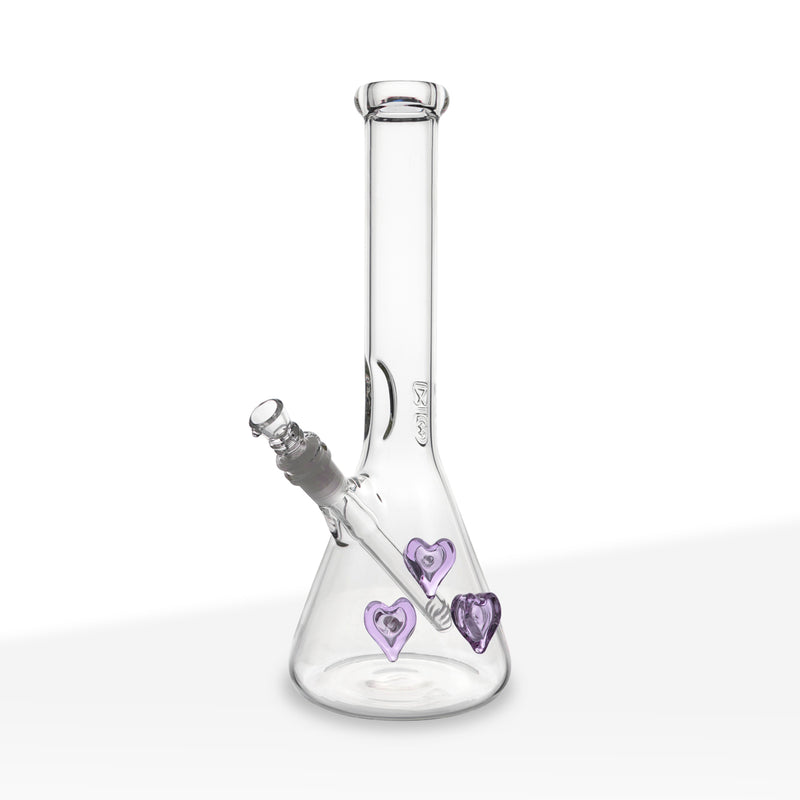BIO Glass | Heart Detailed Bong | 12" - 14mm - Various Colors Glass Bong Biohazard Inc Purple  