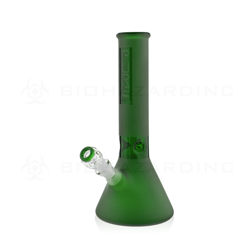 PURE Glass | Classic Beaker Water Pipe | 12" - 14mm - Various Colors Glass Bong Pure Glass Green Frost  