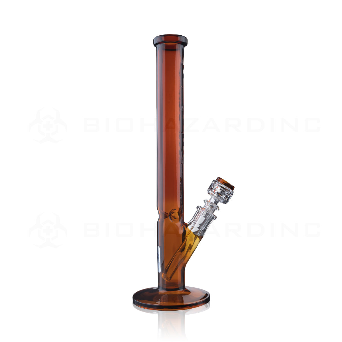 Pure Glass | 3-D Embossed Straight Water Pipe | 14" - 14mm - Amber Glass Bong Pure Glass   