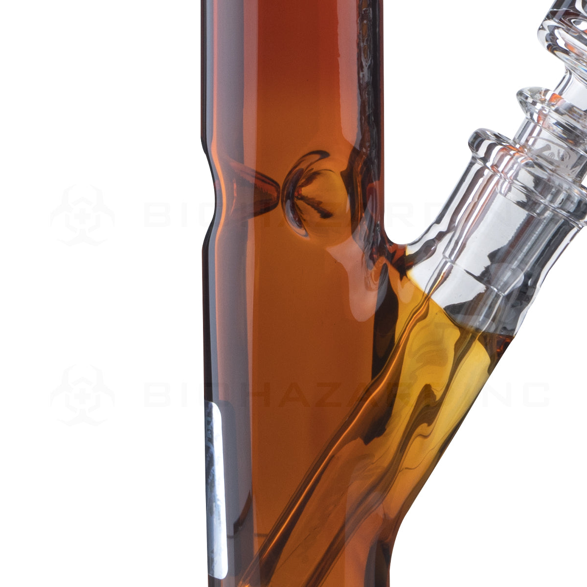 Pure Glass | 3-D Embossed Straight Water Pipe | 14" - 14mm - Amber Glass Bong Pure Glass   