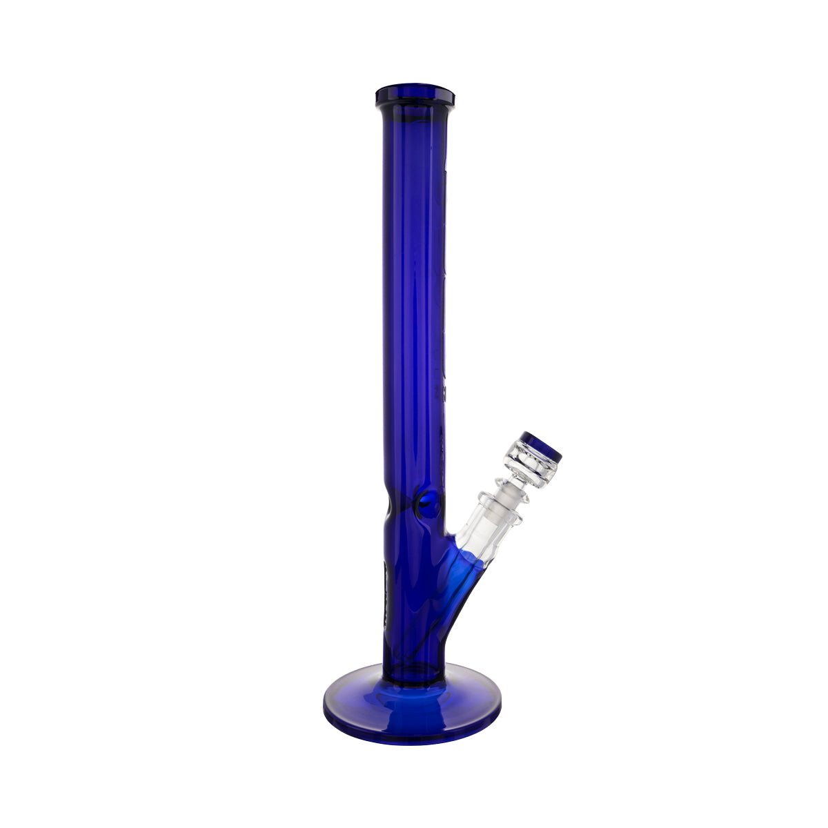 Pure Glass | 3-D Embossed Straight Water Pipe | 14" - 14mm - Blue Glass Bong Biohazard Inc   