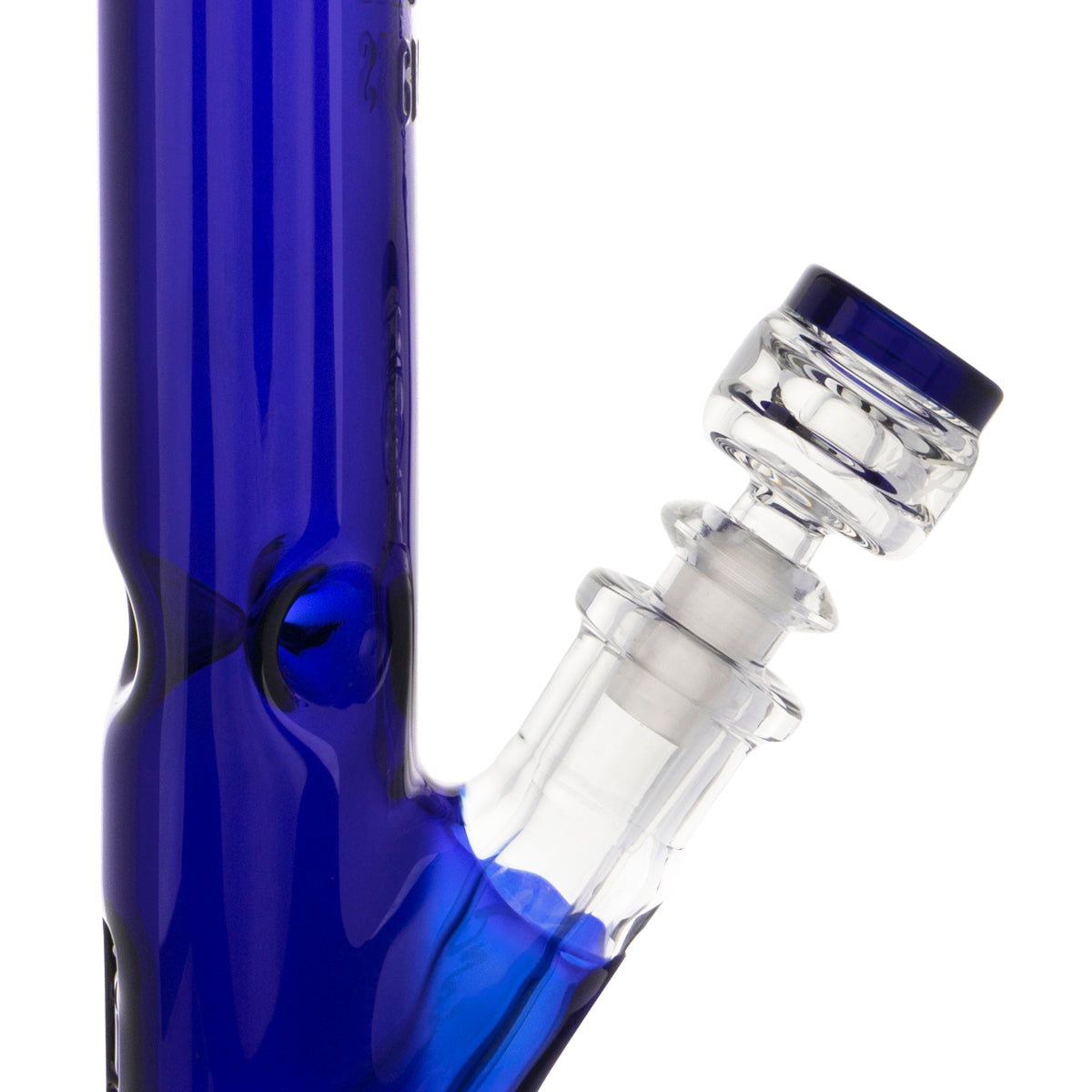 Pure Glass | 3-D Embossed Straight Water Pipe | 14" - 14mm - Blue Glass Bong Biohazard Inc   