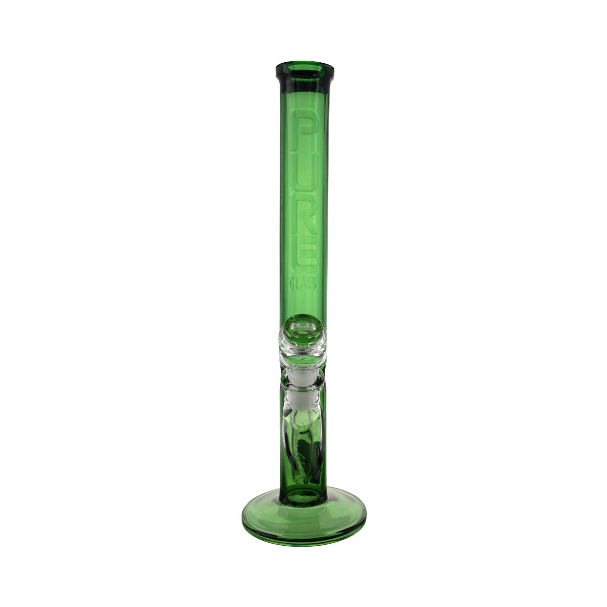Pure Glass® | 14" 3-D Embossed Straight Waterpipe |  GREEN  Biohazard Inc   