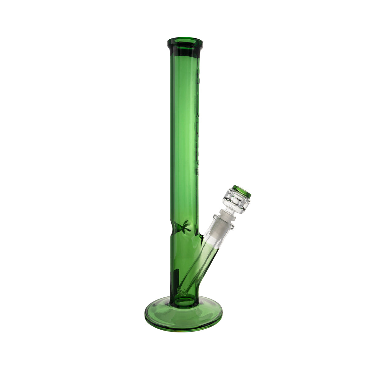 Pure Glass® | 14" 3-D Embossed Straight Waterpipe |  GREEN  Biohazard Inc   