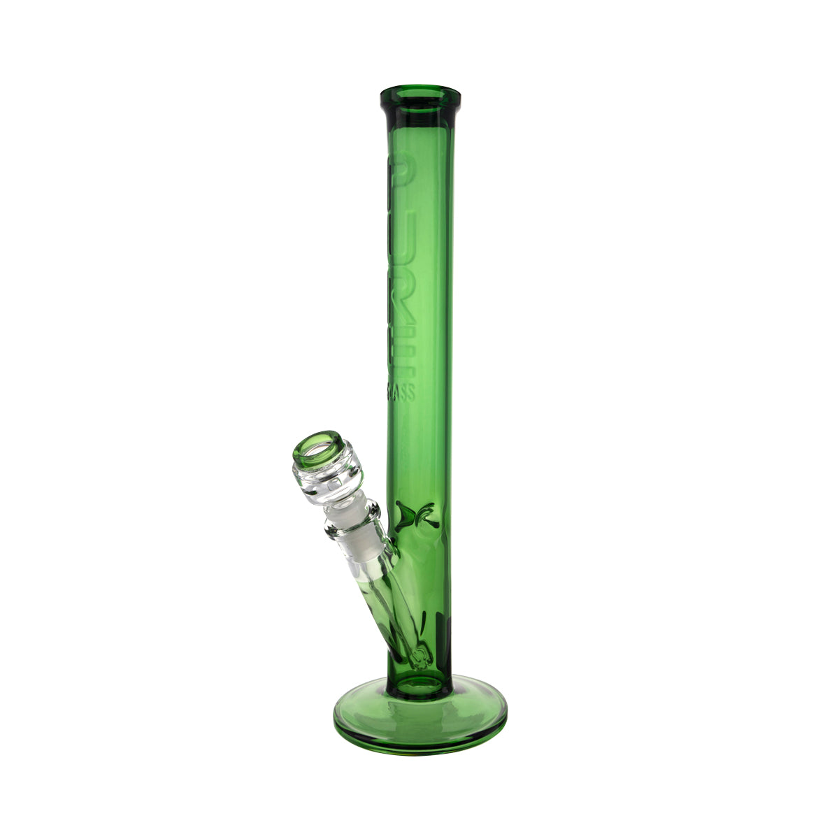 Pure Glass® | 14" 3-D Embossed Straight Waterpipe |  GREEN  Biohazard Inc   