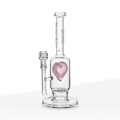 Pink PURE Glass Surfrider 5 Hole Disk Percolator with Heart Splashguard Water Bong