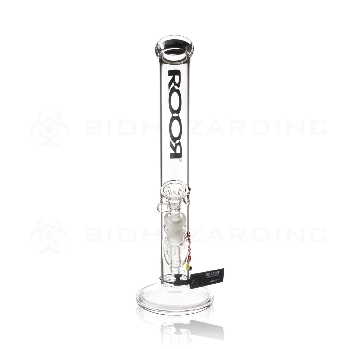 RooR® | 45mm x 5mm Straight Water Pipe | 14" - 14mm - Black Logo Glass Bong Roor   