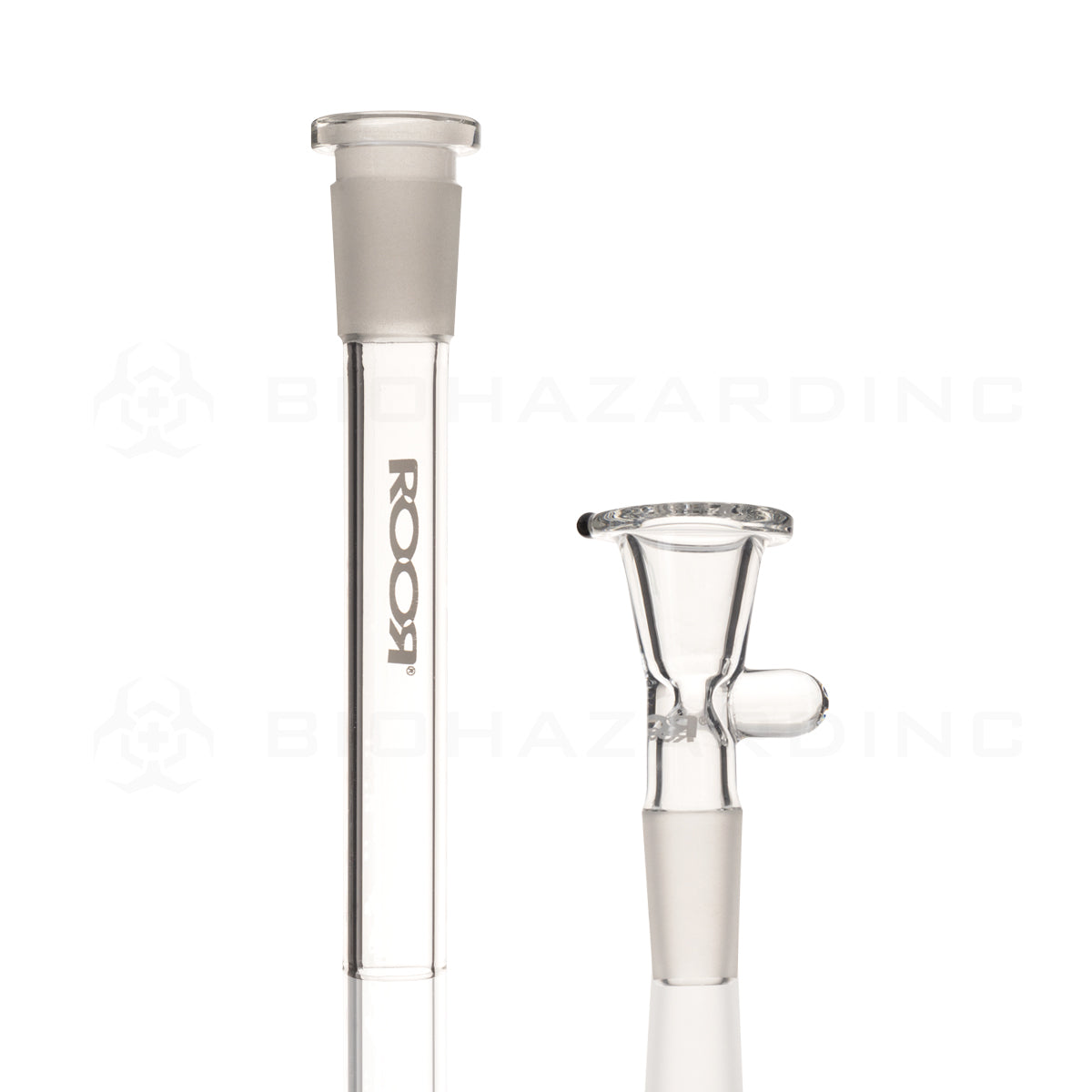 RooR® | Classic Straight Water Pipe | 14" - 14mm - Platinum Logo Glass Bong Roor   